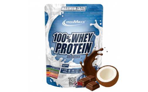 IronMaxx 100% Whey Protein 500 г – Шоколад-Кокос, сироватковий п