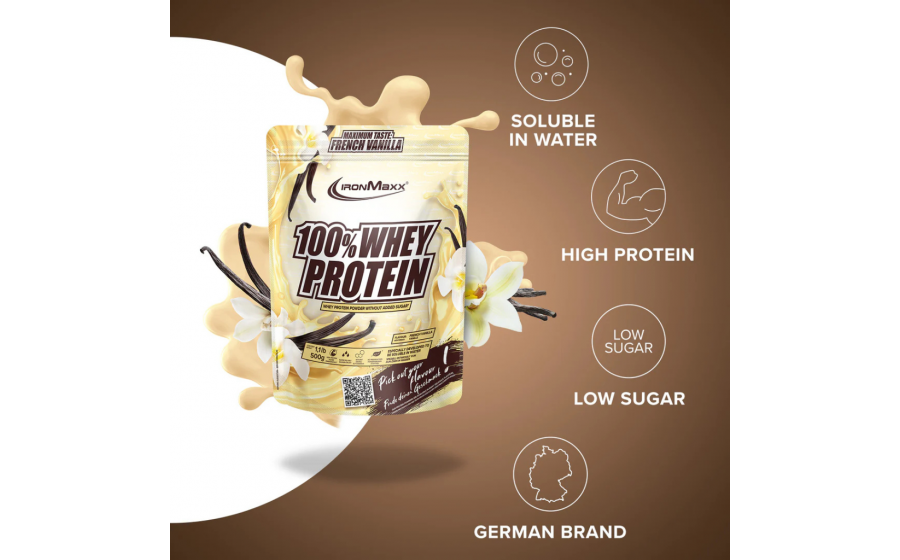 IronMaxx 100% Whey Protein 500 г – French Vanilla (Французька Ва