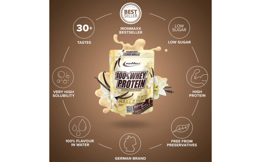 IronMaxx 100% Whey Protein 500 г – French Vanilla (Французька Ва