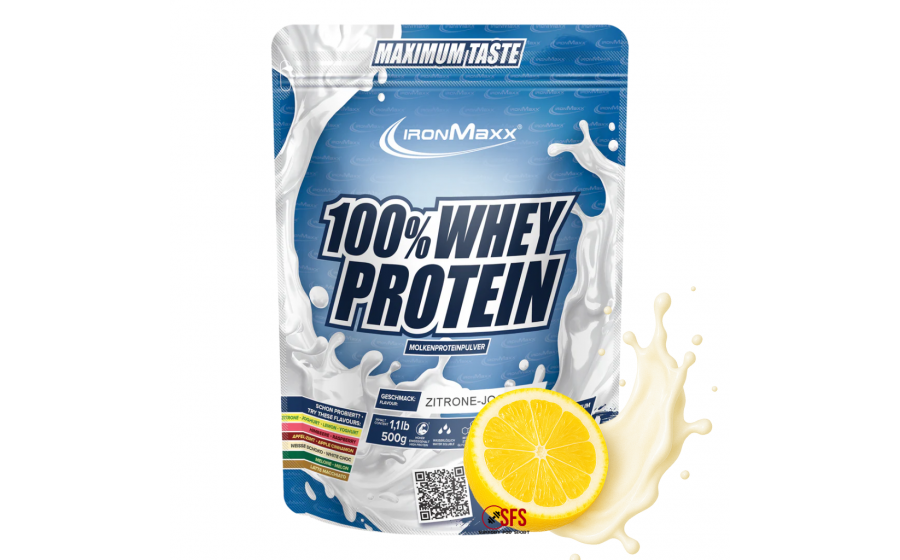 Протеїн IronMaxx 100% Whey Protein 500 г – Лимон-Йогурт