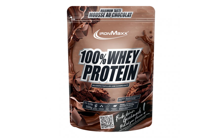 IronMaxx 100% Whey Protein 500 г – Mousse Au Chocolat (сироватко