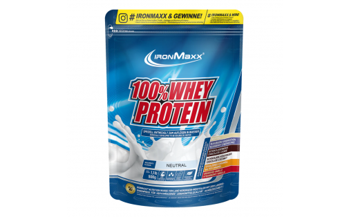 IronMaxx 100% Whey Protein Neutral 500 г — нейтральний смак, куп