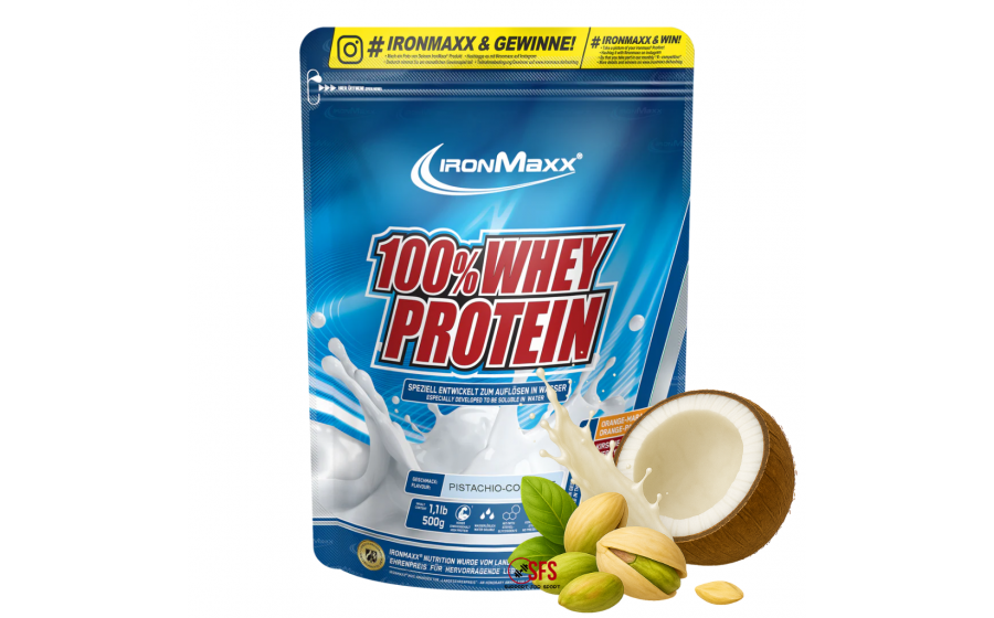 IronMaxx 100% Whey Protein 500 г Фісташка-Кокос – сироватковий п