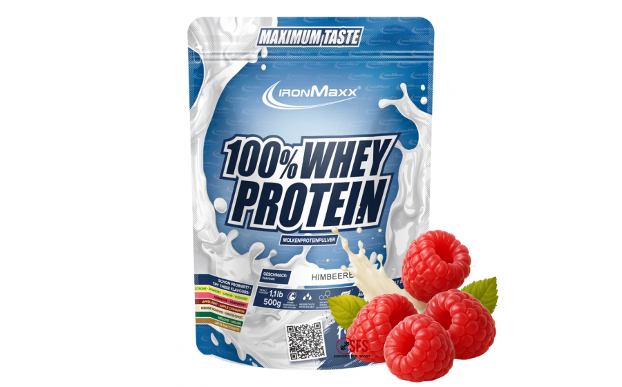 IronMaxx 100% Whey Protein Raspberry 500 г – Сироватковий протеї