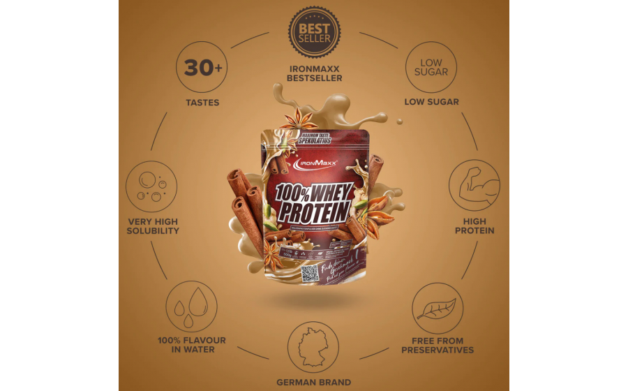 IronMaxx 100% Whey Protein 500 г – Speculoos (Шпекулос)