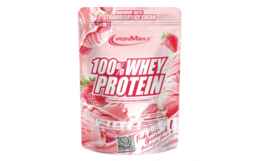 IronMaxx 100% Whey Protein 500 г – Полуничне Морозиво