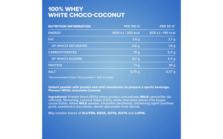IronMaxx 100% Whey Protein – Білий Шоколад-Кокос IronMaxx 100% Whey Protein 500 г – Білий Шоколад-Кокос, протеїн
