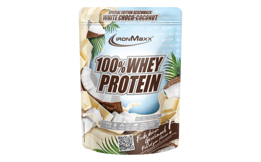 IronMaxx 100% Whey Protein – Білий Шоколад-Кокос IronMaxx 100% Whey Protein 500 г – Білий Шоколад-Кокос, протеїн