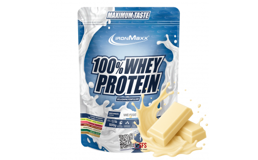 IronMaxx 100% Whey Protein 500 г – Білий Шоколад, спортивне харч