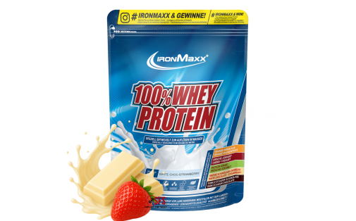 IronMaxx 100% Whey Protein 500 г — Білий шоколад-полуниця