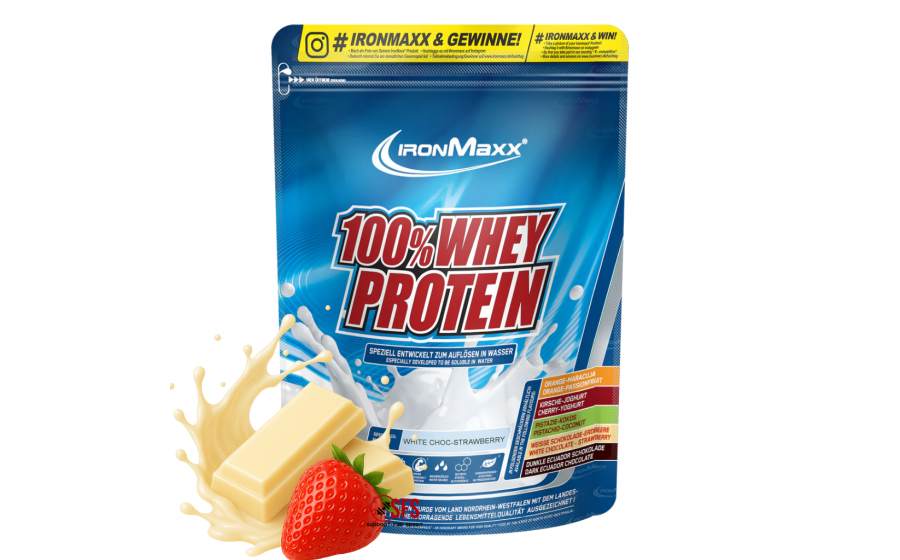 IronMaxx 100% Whey Protein 500 г — Білий шоколад-полуниця