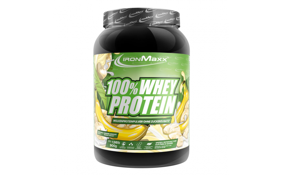 IronMaxx Whey Protein – Банан-Йогурт 900 г IronMaxx 100% Whey Protein 900 г – Банан-Йогурт