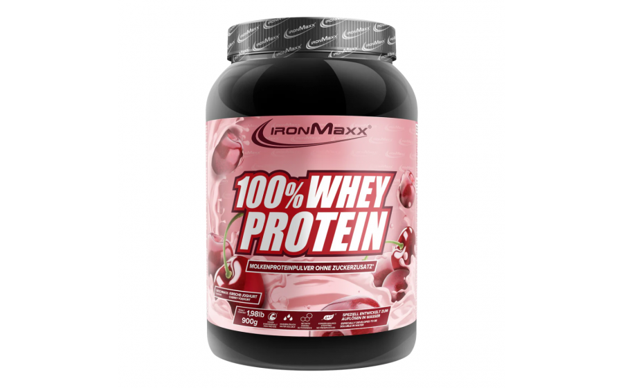 IronMaxx Whey Protein Вишня-Йогурт IronMaxx 100% Whey Protein 900 г – Вишня-Йогурт