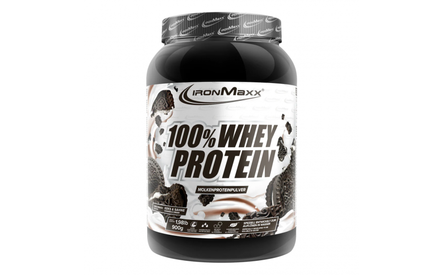 IronMaxx Whey Protein – Печиво-Крем 900 г IronMaxx 100% Whey Protein 900 г – Печиво-Крем