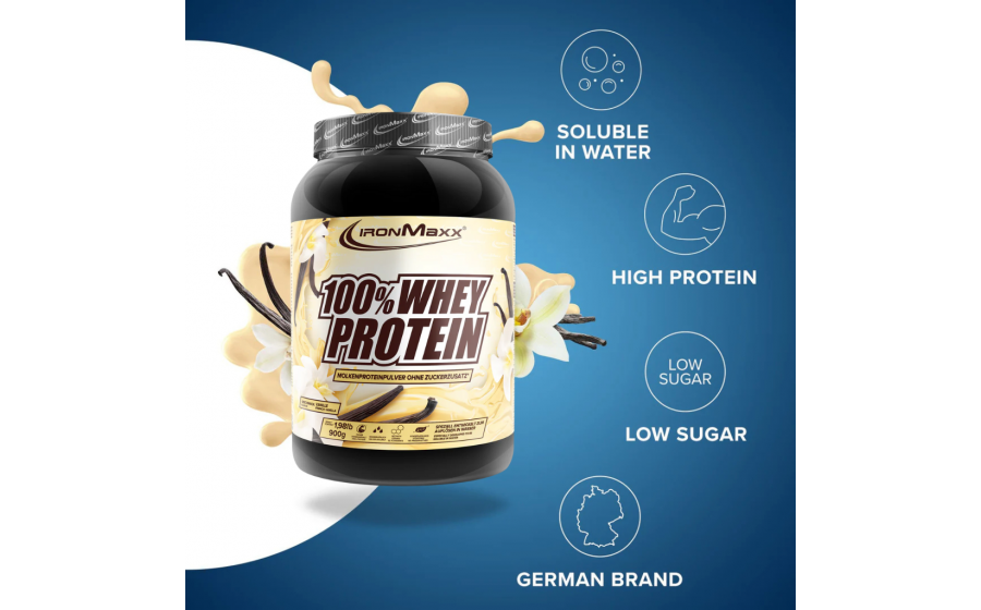 IronMaxx Whey Protein – Французька Ваніль 900 г IronMaxx 100% Whey Protein 900 г – Французька Ваніль