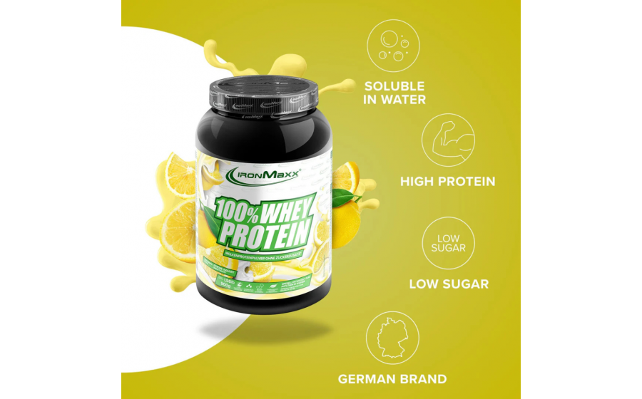 IronMaxx Whey Protein – Лимон-Йогурт 900 г 100% Whey Protein 900 г – Лимон-Йогурт