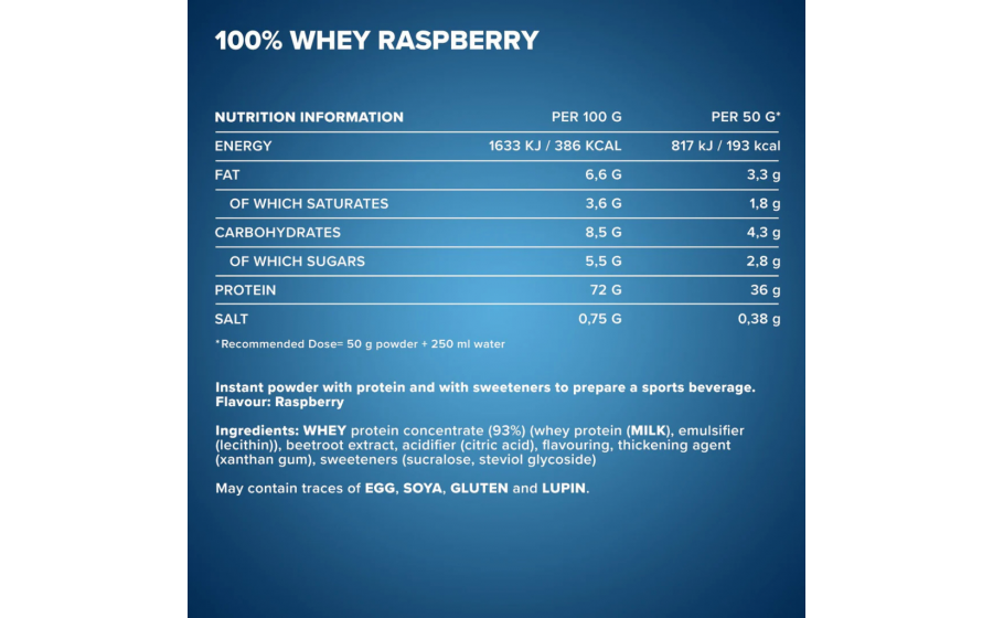 IronMaxx 100% Whey Protein Raspberry 900 г IronMaxx 100% Whey Protein Raspberry 900 г – протеїн малина