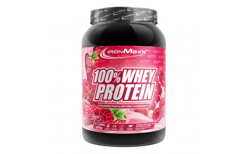 IronMaxx 100% Whey Protein Raspberry 900 г – протеїн малина