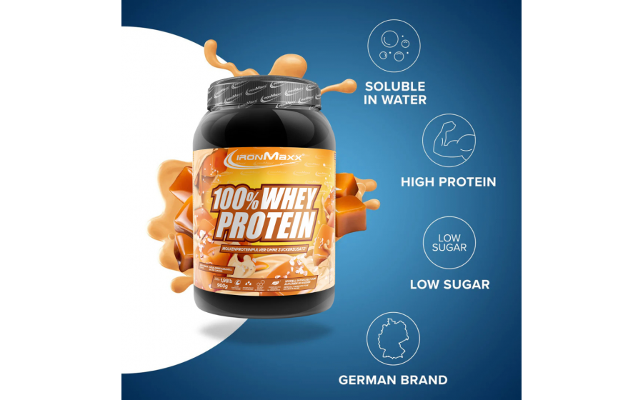 IronMaxx 100% Whey Protein 900 г – Солона Карамель