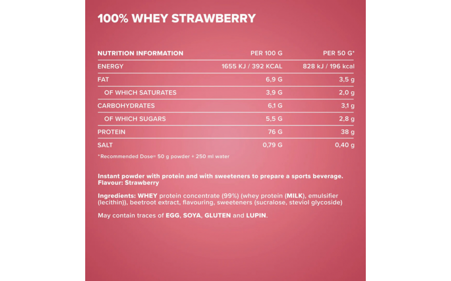 IronMaxx Whey Protein – Клубніка 900 г IronMaxx 100% Whey Protein 900 г – Клубніка, протеїн Німеччина