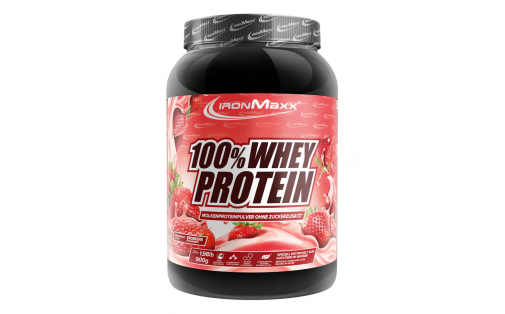 IronMaxx 100% Whey Protein 900 г – Клубніка, протеїн Німеччина