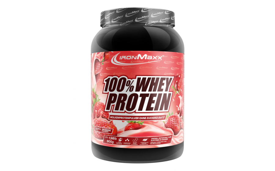 IronMaxx Whey Protein – Клубніка 900 г IronMaxx 100% Whey Protein 900 г – Клубніка, протеїн Німеччина