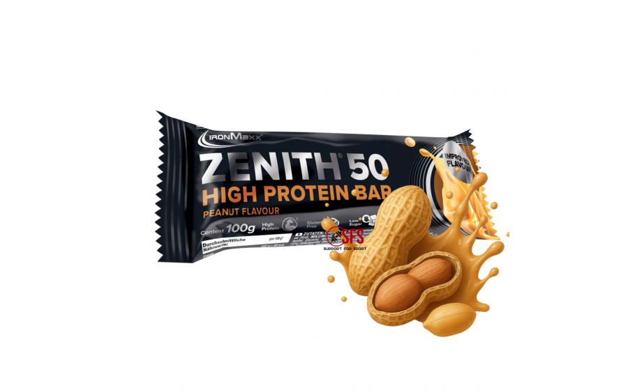 IronMaxx 50% Zenith Protein Bar – батончик з 50% білка, Арахіс IronMaxx 50% Zenith Protein Bar 100 г – Peanut; протеїновий бато