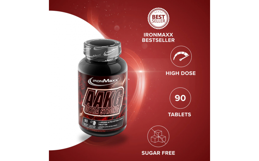IronMaxx AAKG Ultra Strong – 90 таблеток, аргинин альфа-кетоглут