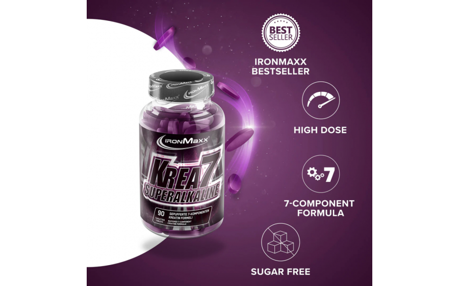 IronMaxx Krea7 Superalkaline – 90 таблеток IronMaxx Krea7 Superalkaline – 7 форм креатину, 90 таблеток