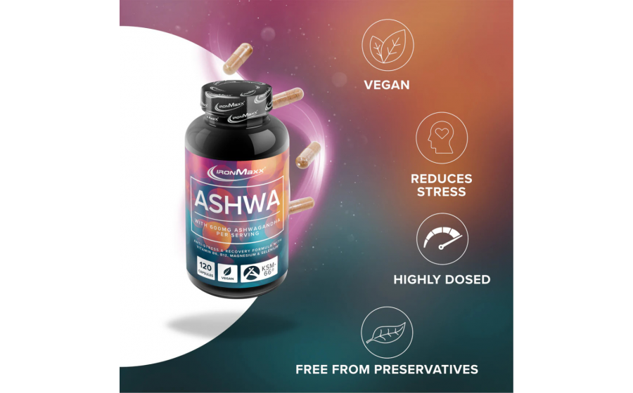 IronMaxx Ashwagandha – 120 капсул, ашваганда для здоров’я IronMaxx Ashwagandha – капсули ашваганди для зниження стресу та