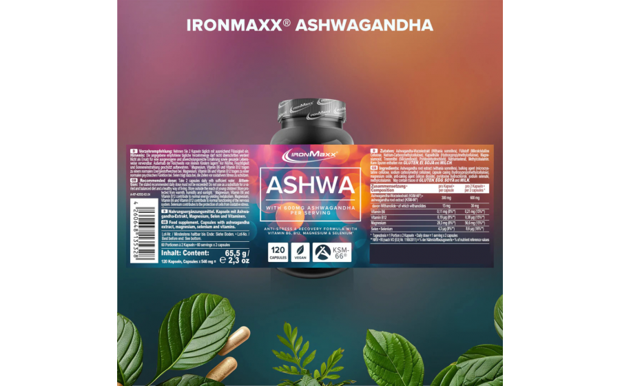 IronMaxx Ashwagandha – 120 капсул, ашваганда для здоровья IronMaxx Ashwagandha – капсулы ашваганды для снижения стресса и