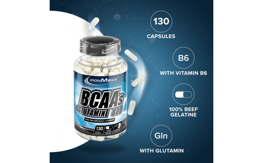 IronMaxx BCAAs + Glutamine 800 – 130 капсул