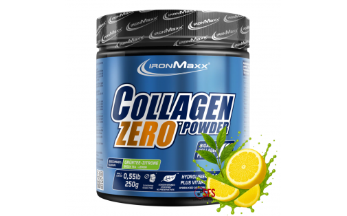 IronMaxx Collagen Powder Zero 250 г – Green Tea Lemon; порошкови