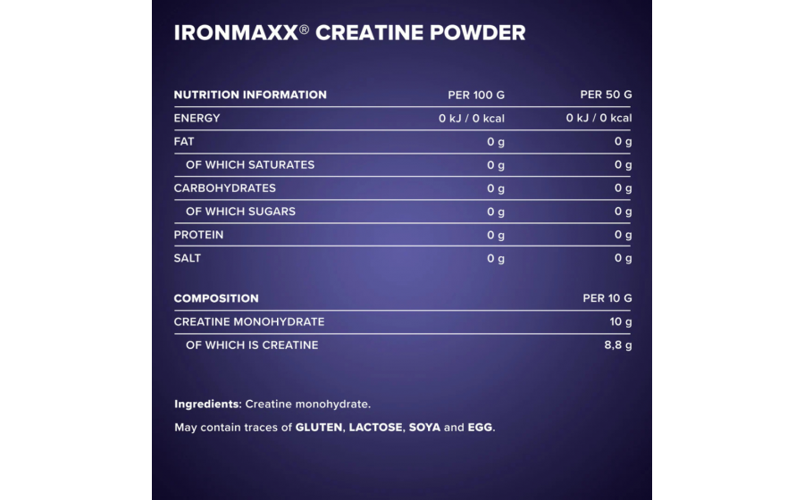 IronMaxx Creatine Powder Monohydrate – чистий креатин моногідрат