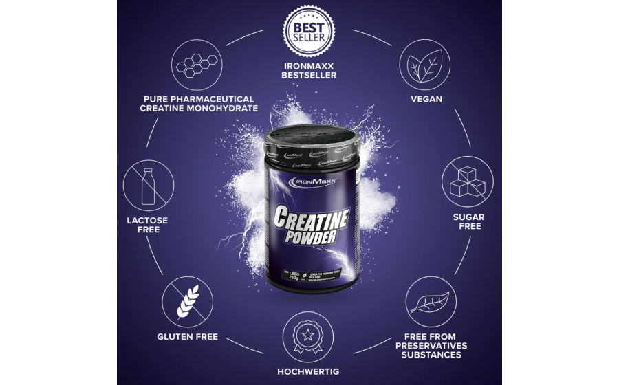 IronMaxx Creatine Powder Monohydrate – 750 г IronMaxx Creatine Powder Monohydrate – чистий креатин моногідрат
