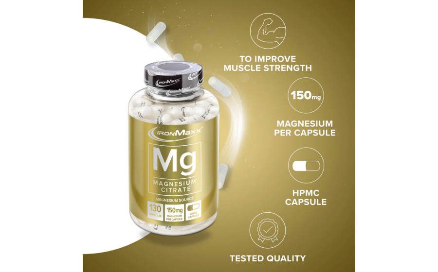 IronMaxx Magnesium – капсули магнію для м’язів, нервів та віднов