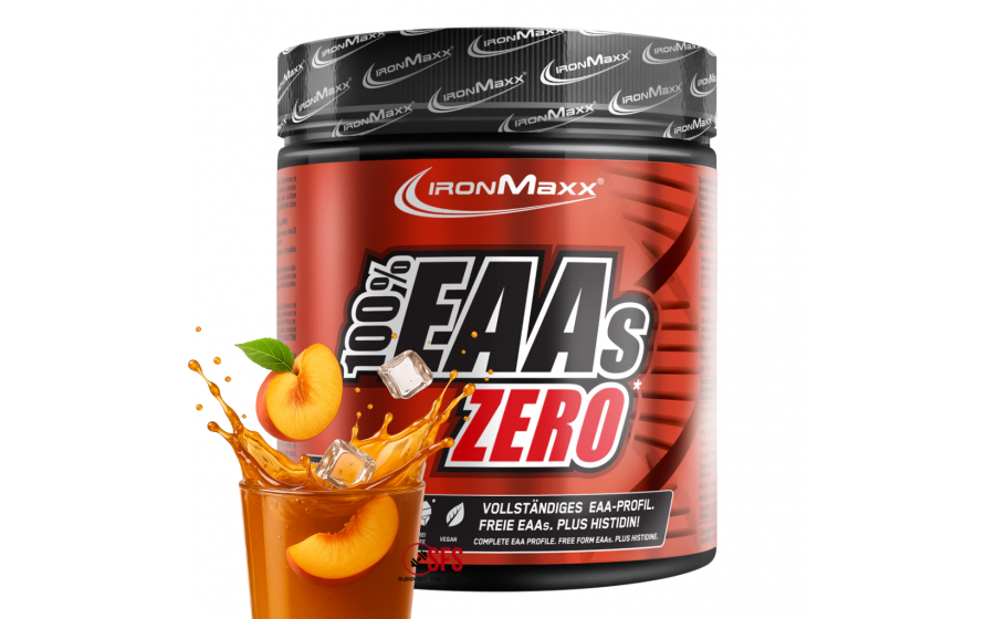 IronMaxx EAAs Zero – Peach Iced Tea – аминокислоты без сахара IronMaxx 100% EAAs Zero 500 г – аминокислоты без сахара, вкус Pe