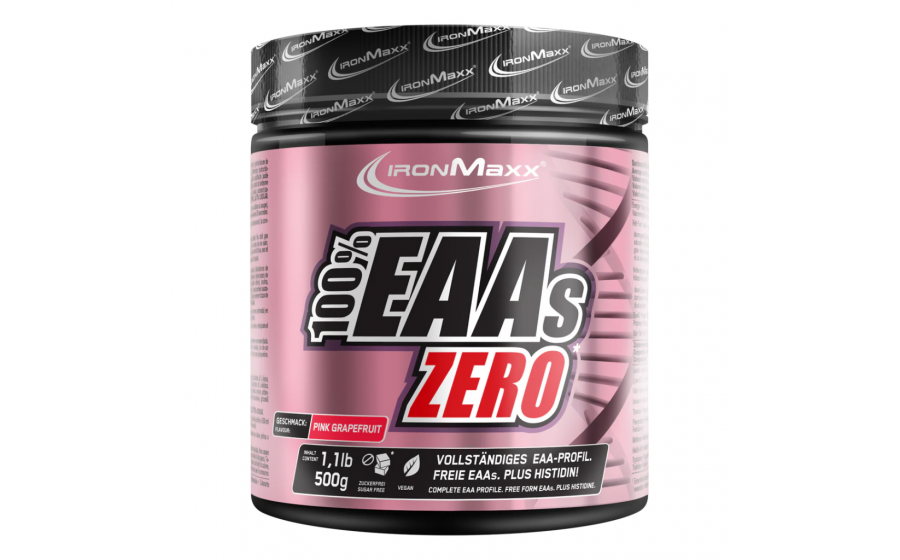 IronMaxx EAAs Zero – Pink Grapefruit – аминокислоты без сахара IronMaxx 100% EAAs Zero 500 г – аминокислоты без сахара, вкус Pi