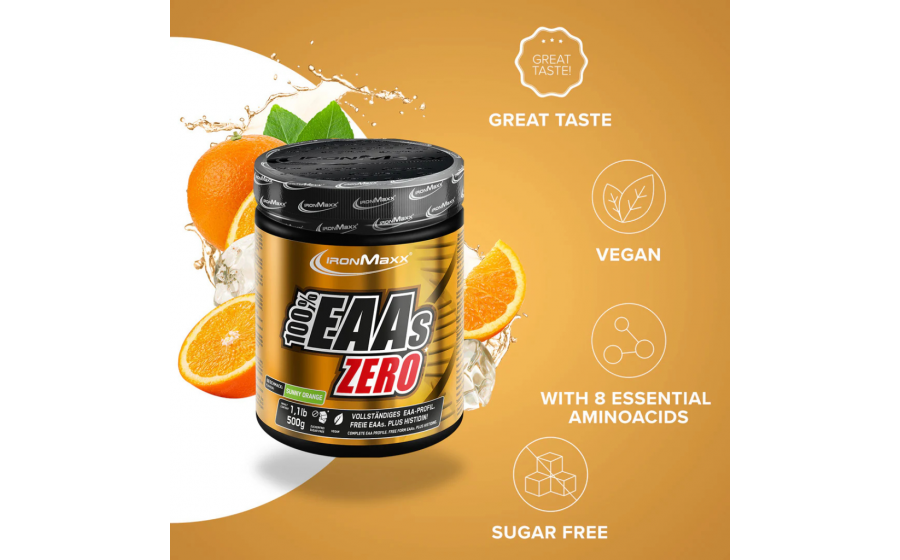 IronMaxx 100% EAAs Zero 500 г – аминокислоты без сахара, вкус Su