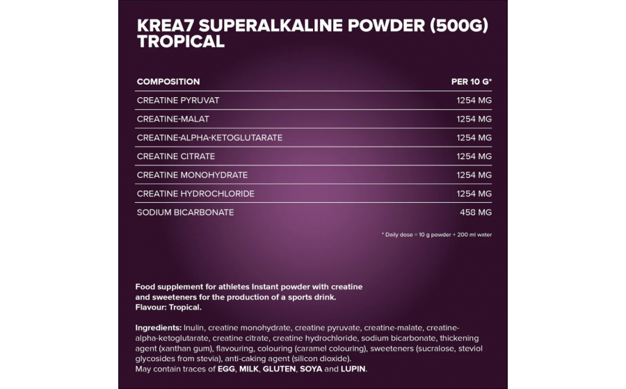 IronMaxx Krea7 Superalkaline Powder – 7 форм креатина, тропическ