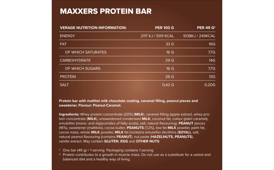 IronMaxx Maxxers Protein Bar – батончик с 27% белка, Арахис-Кара IronMaxx Maxxers Protein Bar 49 г – Peanut Caramel; протеиновый