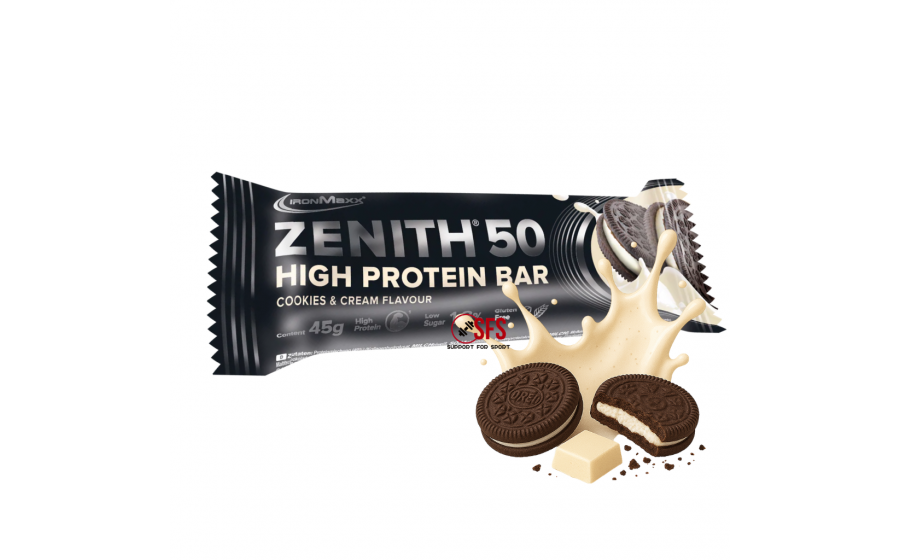 IronMaxx Zenith 50 Protein Bar 45 г – Cookies & Cream; проте