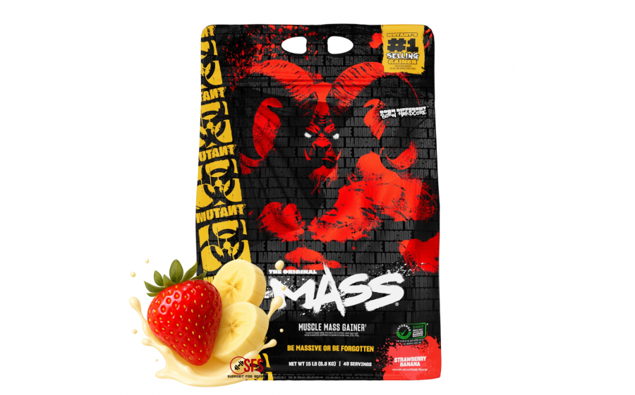 Mutant Mass 6,80 кг Strawberry Banana купити Mutant Mass 6,80 кг Strawberry Banana — гейнер полуниця-банан ку