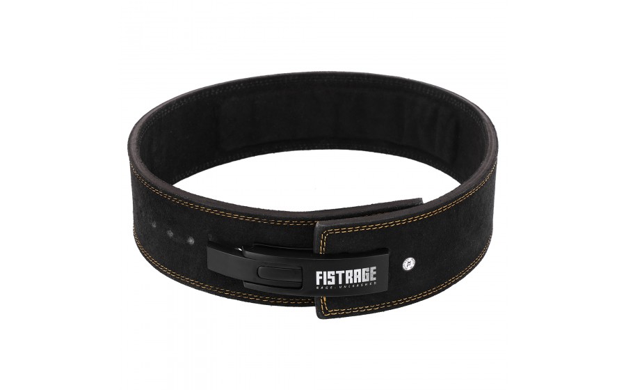 FISTRAGE VL‑8438 leather weightlifting belt 10 cm black FISTRAGE VL‑8438 шкіряний пояс