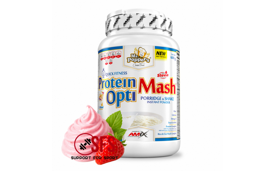 AMIX Mr.Popper´s Protein OptiMash - 600 g - Strawberry-yogurt AMIX Mr.Popper´s Protein OptiMash - 600 g - Strawberry-yogurt