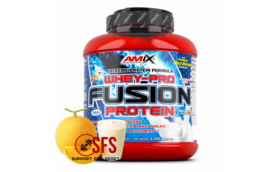 AMIX Whey-Pro Fusion – 2300 г – смак Диня-йогурт – білковий комп Протеїн AMIX Whey-Pro Fusion диня-йогурт 2300 г купити