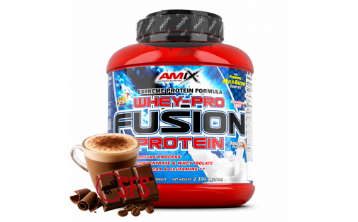 AMIX Whey-Pro Fusion мокко шоколад кава 2300 г купити протеїн