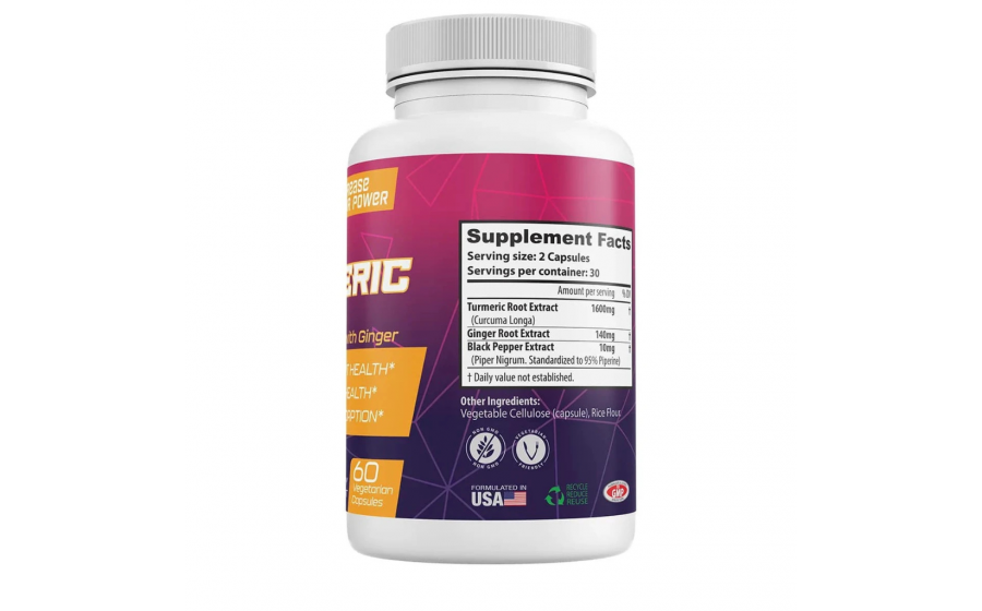 10X Nutrition Turmeric & Ginger Anti‑Inflammatory Capsules 6 10X Nutrition Turmeric Root with Ginger — 60 вегетаріанських кап