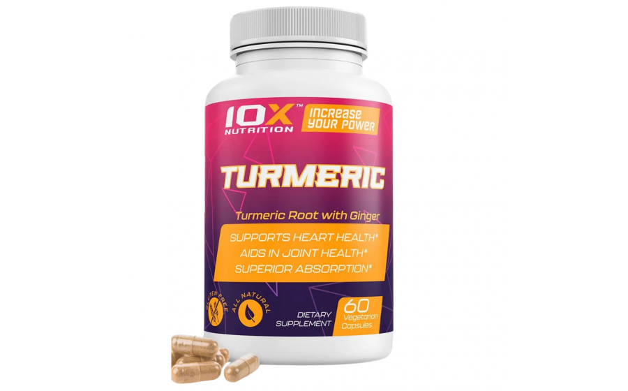 10X Nutrition Turmeric & Ginger Anti‑Inflammatory Capsules 6 10X Nutrition Turmeric Root with Ginger — 60 вегетаріанських кап