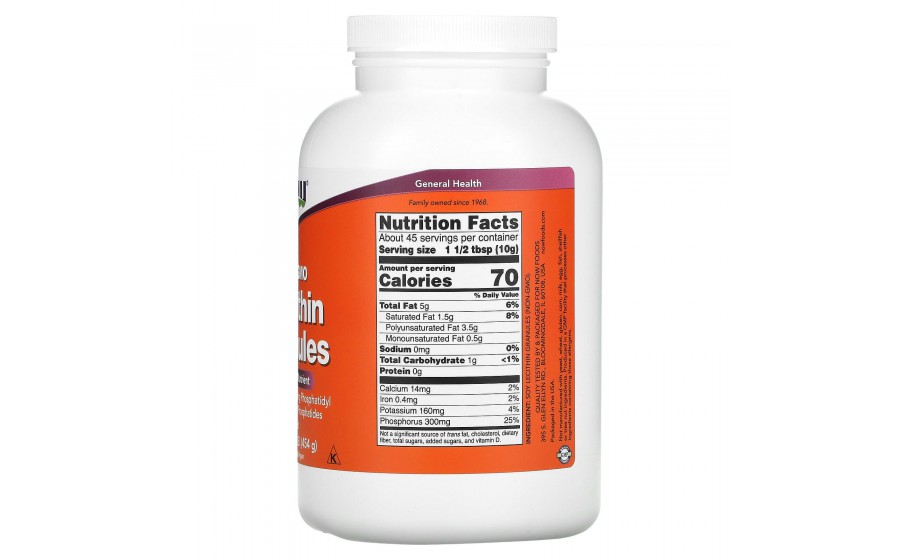 NOW Foods Лецитин гранули 454 г NOW Foods Lecithin Granules Non‑GMO 454 г — соєвий лецитин грану